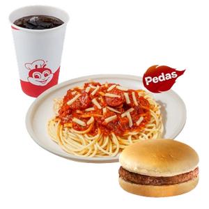 Pedasghetti w/Yumburger & Regular Soft Drink