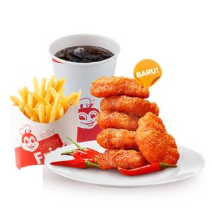 6-pc Spicy Chicken Nugget w/ Large. Fries & Soft Drink